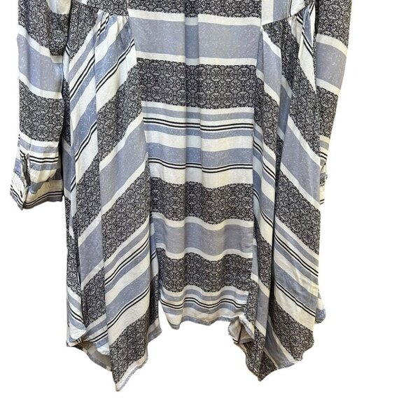 Knox Rose Dress Boho Long-Sleeve Striped Tassels Asymmetrical Hem Size Medium - Picture 8 of 12
